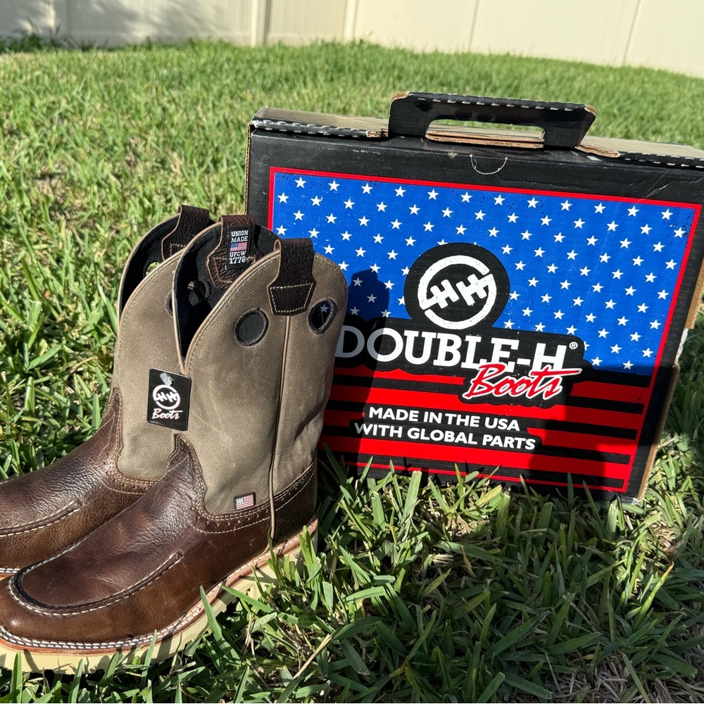 Double-H Boots Clayton DH4563 men’s 8.5D Wide Square Toe Boots - Made in USA